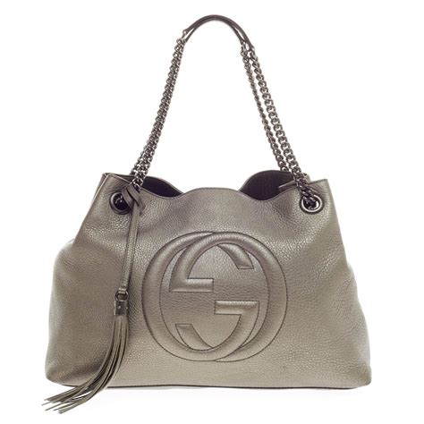 gucci soho chain strap shoulder bag leather medium|Gucci soho denim bag.